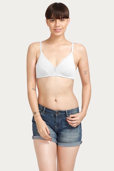 Zivame Basics Double Layered Non Wired Medium Coverage Bra - White — image 4