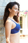 Zivame Basics Double Layered Wired 3/4th Coverage Bra-Blue Depths — thumbnail 2
