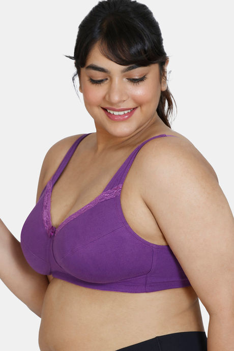 Zivame True Curv Basics Single Layered Non Wired 3/4Th Coverage Super Support Bra - Purple Magic — image 3