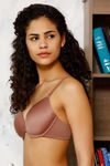 Zivame Padded Wired 3/4th Coverage T-Shirt Bra-Brown — thumbnail 3
