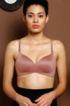 Zivame Padded Non Wired 3/4th Coverage T-Shirt Bra-Brown — thumbnail 2