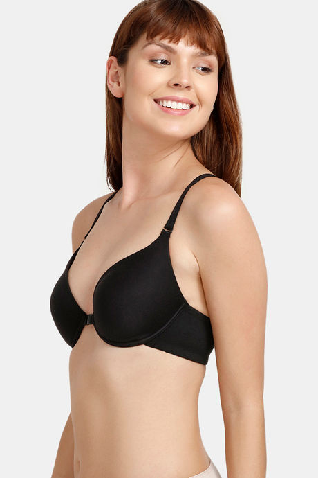 Zivame Padded Wired Medium Coverage T-Shirt Bra - Black — image 3