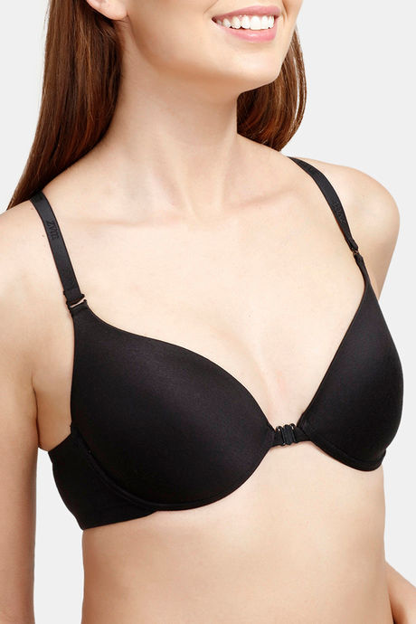 Zivame Padded Wired Medium Coverage T-Shirt Bra - Black — image 4