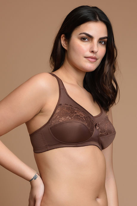 Zivame True Curv Lightly Lined Non Wired Full Coverage Super Support Bra - Nutmeg Brown — image 2