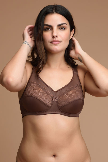Zivame True Curv Lightly Lined Non Wired Full Coverage Super Support Bra - Nutmeg Brown — image 4