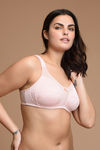 Zivame True Curv Lightly Lined Padded Non Wired Full Coverage Super Support Bra - Pale Blush Cake Pink — thumbnail 2