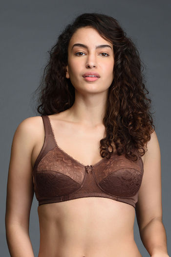 model image of Zivame True Curv Non Padded Non Wired 3/4th Coverage Super Support Bra-Nutmeg Brown