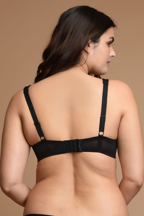 Zivame True Curv Lightly Lined Wired 3/4th Coverage Super Support Bra - Jet Black — image 3