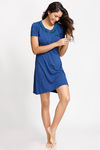 Zivame Cotton Cozzies Sleep Short Dress- Navy — thumbnail 4