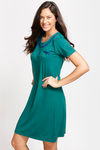 Zivame Cotton Cozzies Sleep Short Dress- Green — thumbnail 2