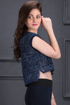 Zivame Summer Shimmer Crop Top-Navy — thumbnail 3