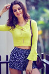 Zivame Cotton Rich Slim Fit Crop Top- Lime Green — thumbnail 4