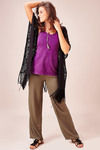 Zivame Boho Braided A-line Tank Top-Purple — thumbnail 1