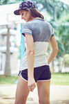 Zivame Varsity Patch Work Box Fit Tee-Grey White — thumbnail 2