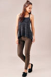 Zivame Cotton Rich A Line Criss Cross Back Tank Top-Black — thumbnail 1