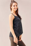 Zivame Cotton Rich A Line Criss Cross Back Tank Top-Black — thumbnail 4