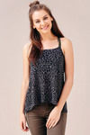 Zivame Cotton Rich A Line Criss Cross Back Tank Top-Black — thumbnail 5