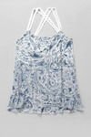 Zivame Cotton Rich A Line Criss Cross Back Tank Top-Blue White — thumbnail 6