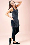 Zivame Cotton Rich Flared Fit Burnout Tank Top- Black — thumbnail 5