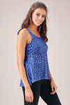 Zivame Cotton Rich Flared Fit Burnout Racerback Tank Top- Blue — thumbnail 2