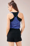 Zivame Layered and Abstract Print Racer Back Top- Blue n Black — thumbnail 2
