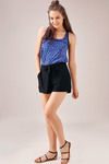 Zivame Layered and Abstract Print Racer Back Top- Blue n Black — thumbnail 4
