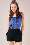 Zivame Layered and Abstract Print Racer Back Top- Blue n Black — thumbnail 6