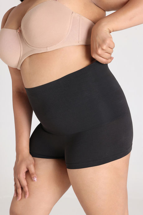 Buy Zivame Tummy Control Midwaist Boyshort - Black