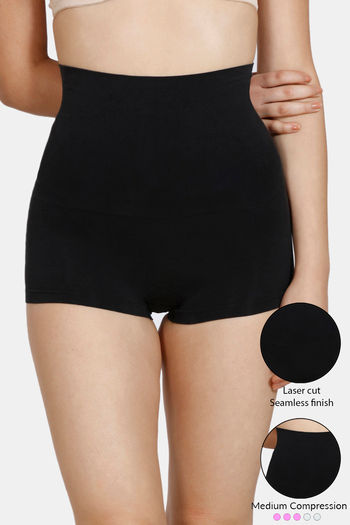 Zivame All day Women Seamless Highwaist Thigh Slimming Shaper Tummy Control  Shapewear - Black at  Women's Clothing store
