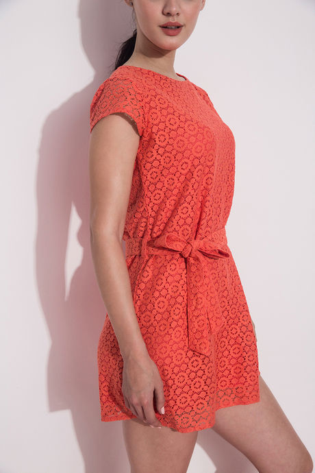 Zivame Coral Swoon-light Lace Midi Skater Dress — image 3