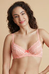 Zivame Tropical Lace Double Layered Wired 3/4th Coverage Lace Bra-Dessert Flower Black — thumbnail 4