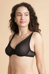 Zivame Tropical Lace Double Layered Wired 3/4th Coverage Lace Bra-Black — thumbnail 2