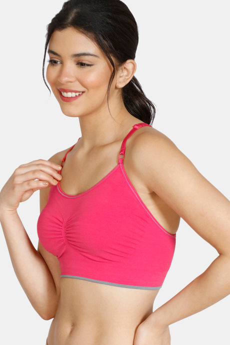 Zivame At Home Double Layered Non Wired 3/4th Coverage Slip-On Bra - Red — image 3