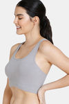 Zivame At Home Double Layered Non Wired Full Coverage Bra - Grey — thumbnail 3