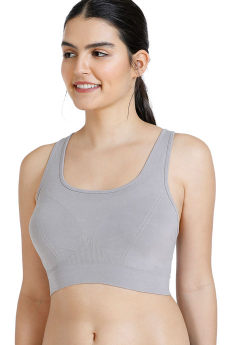 Zivame At Home Double Layered Non Wired Full Coverage Bra - Grey — image 4