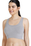 Zivame At Home Double Layered Non Wired Full Coverage Bra - Grey — thumbnail 4