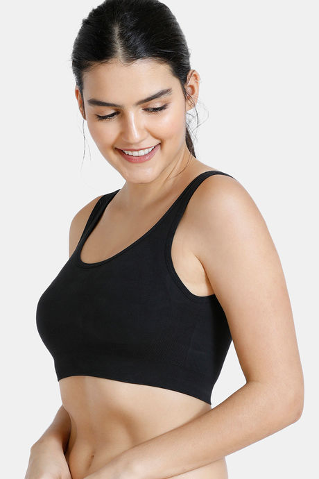 Zivame At Home Double Layered Non Wired 3/4th Coverage Sleep Bra - Anthracite — image 3