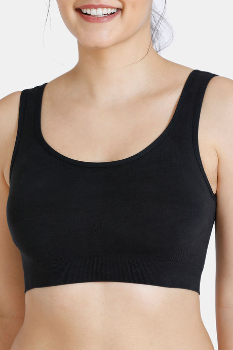 Zivame At Home Double Layered Non Wired 3/4th Coverage Sleep Bra - Anthracite — image 4
