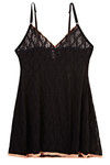 Zivame Sundown Collection Soft Floral Lace Chemise-Black — thumbnail 7