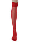 Zivame Anti Slip Floral Lace Stocking- Red — thumbnail 7
