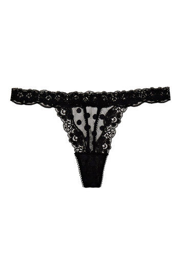 Buy Zivame Polka Dot Sheer Mesh Thong Panty-Black at Rs.224 online ...