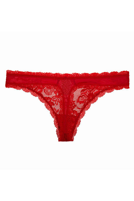 Zivame Delicate Floral Lace Low Waist Thong Panty-Red — image 6