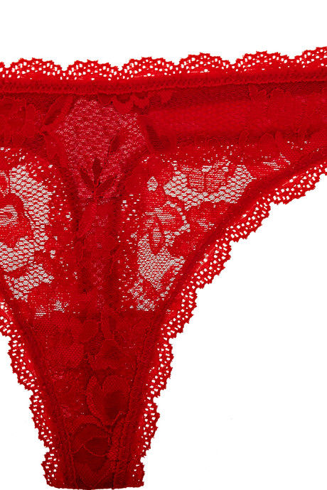 Zivame Delicate Floral Lace Low Waist Thong Panty-Red — image 7