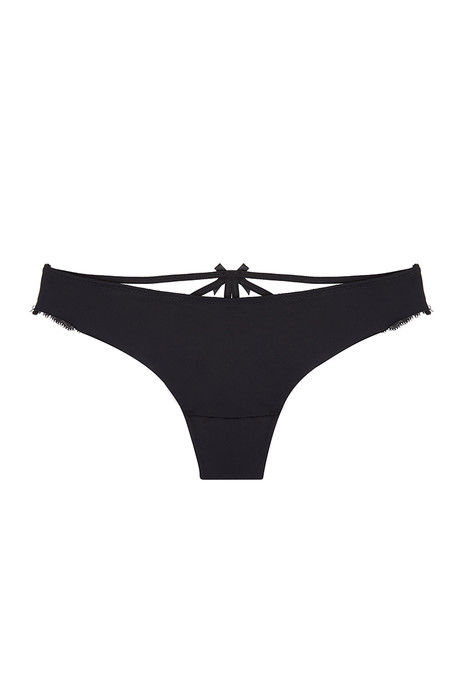 Zivame Laser Cut Front Lace Touch Thong Panty-Black — image 5