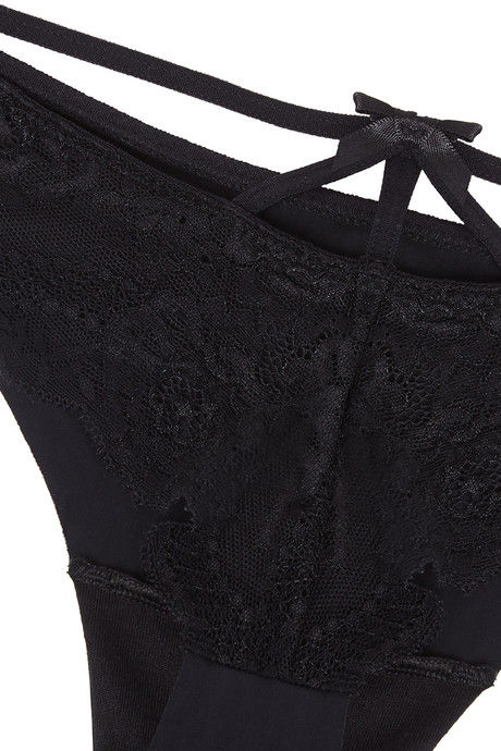 Zivame Laser Cut Front Lace Touch Thong Panty-Black — image 7