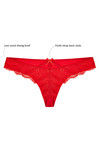 Zivame Laser Cut Front Lace Touch Thong Panty-Red — thumbnail 7