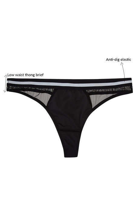 Zivame Abstract Print Low Waist Thong Panty-Black — image 6