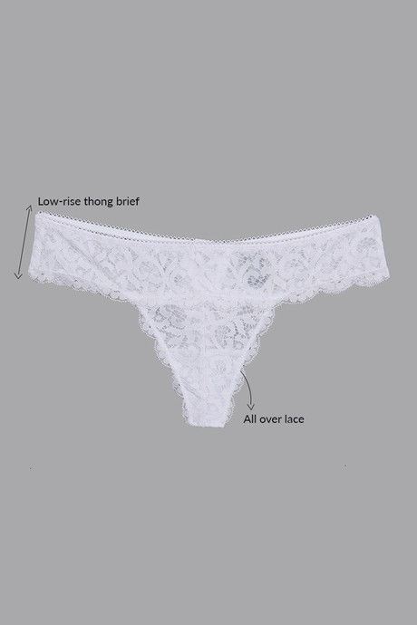Zivame  Summer Bounty Low Rise Sheer Thong Panty-White — image 5