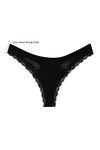 Zivame  Luxe Lace Low Rise Thong Panty- Black — thumbnail 6