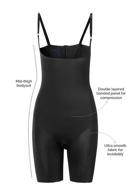 Zivame Body Sculpting Shorts Length Bodysuit Underbust - Black — image 6